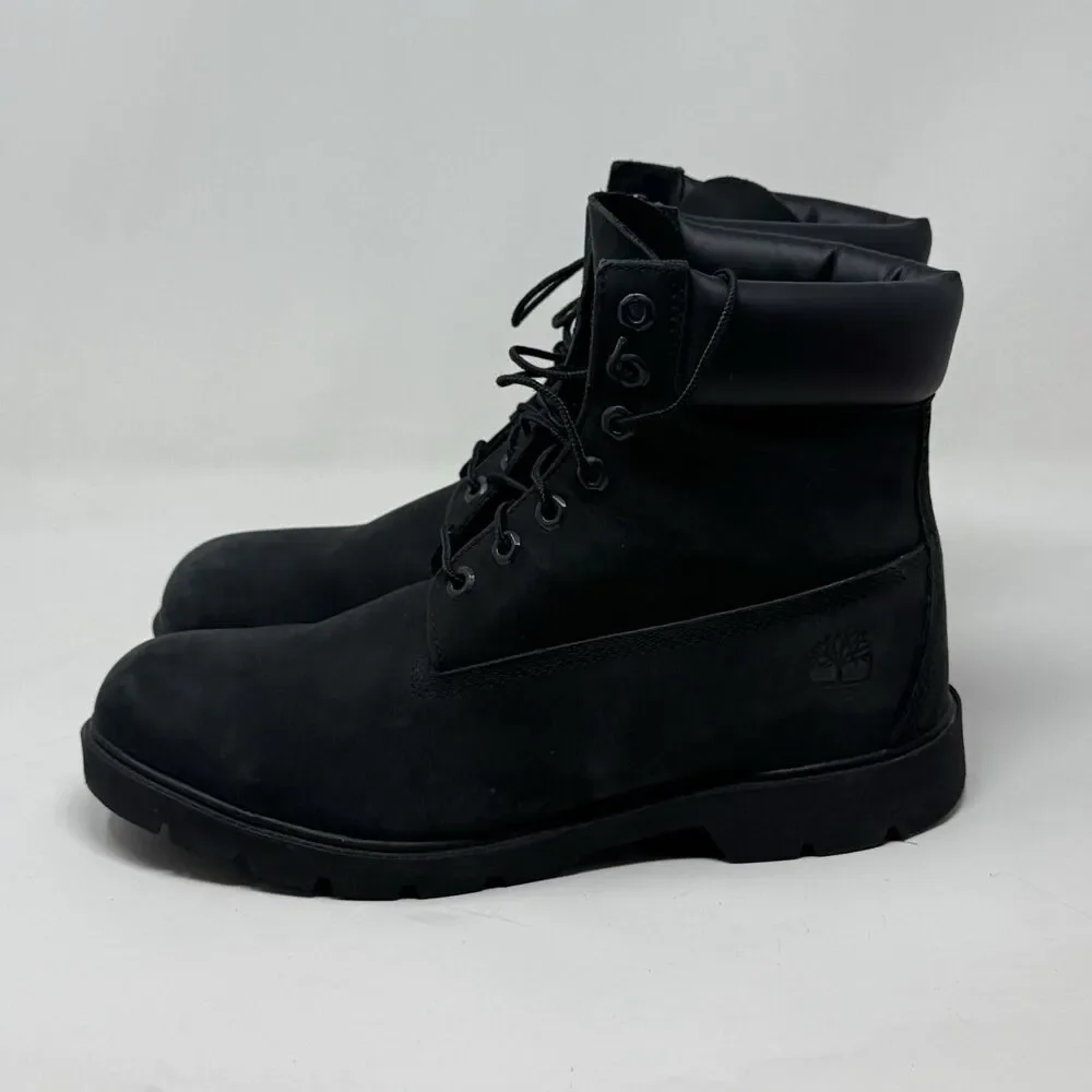 Timberland Premium 6 Inch Waterproof Work Boots Mens 10.5 Black Nubuck Leather